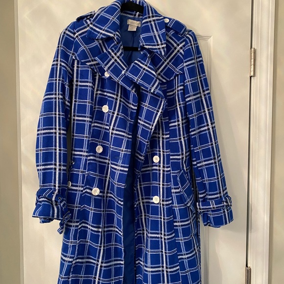 Charlotte Russe Jackets & Blazers - Nwot blue plaid long coat